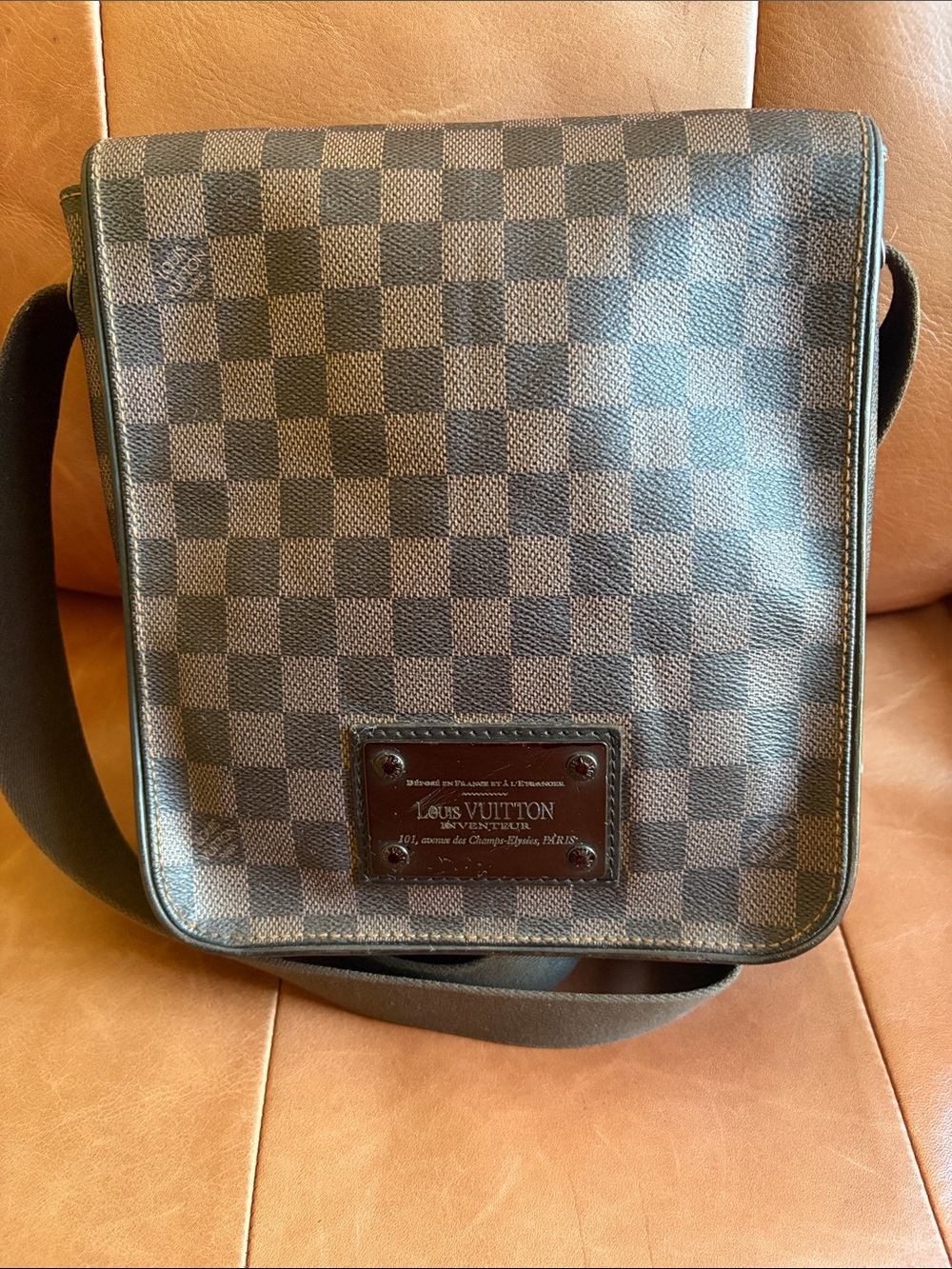 🤎Louis Vuitton Unisex Ebene Damier Brooklin PM Messenger Crossbody🤎